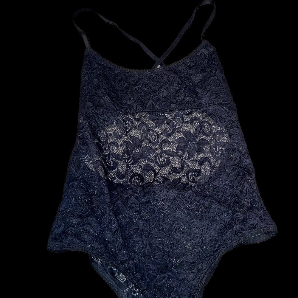 Lace Cross-Back Bodysuit